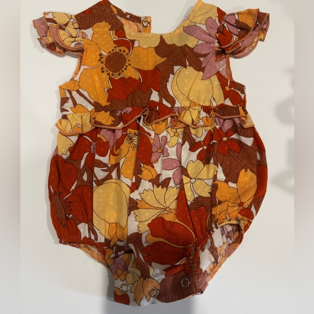 Show Me Your MuMu Floral Bodysuit - Orange, Brown, Yellow
